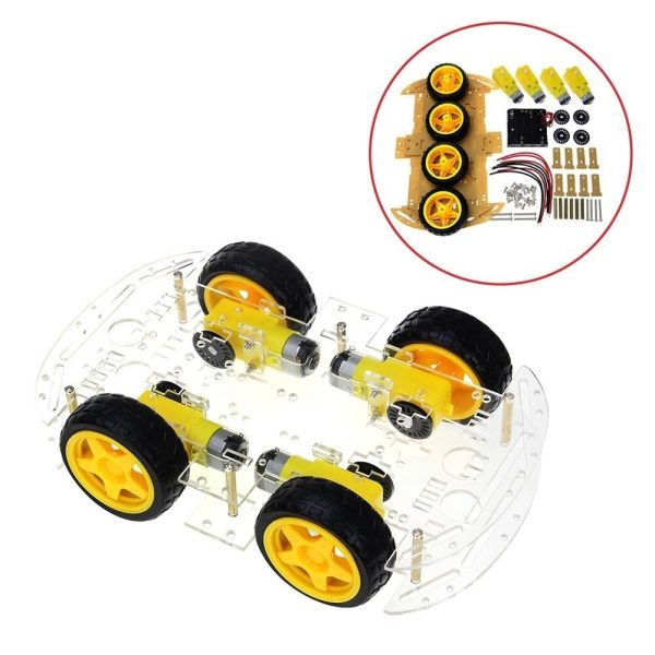 4 Wheel Robot Chassis Kit for Smart Car – BO Motor & Acrylic Body 4WD